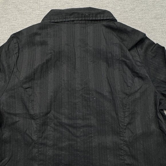 Faded Glory Womens Black Textured Zip Shirt Jacket 3/4 Sleeve Stretch Size 16W - Picture 6 of 15